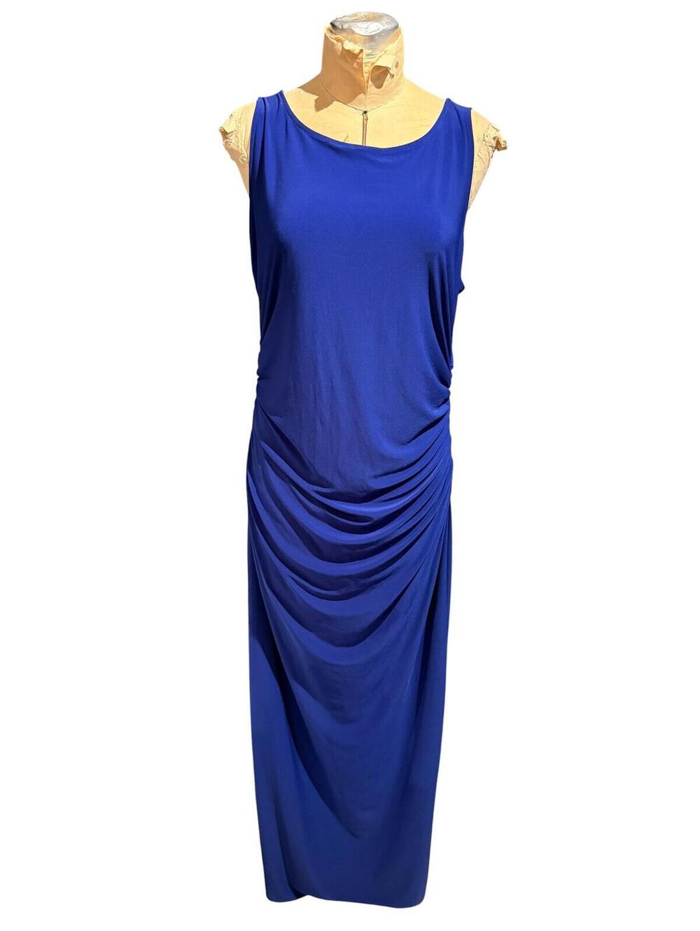 Kamalikulture x Norma Kamali Blue Ruched Sleeveless Dress